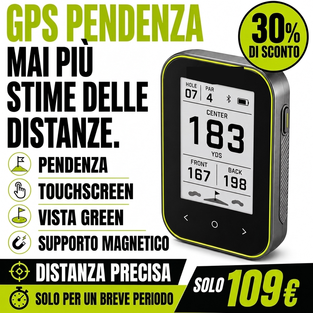 Telemetro Golf GPS con Pendenza – Distanziometro Portatile con Supporto a Clip