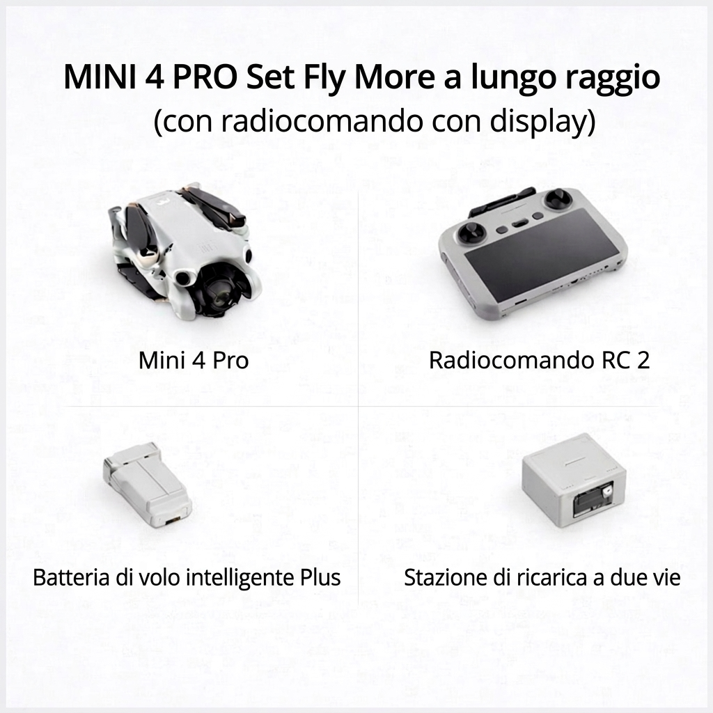 DJI Mini 4 Pro – Drone con Telecamera 4K, 249 g e Rilevamento Ostacoli Omnidirezionale